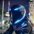 4-In-1 Motorcycle Helmet Night Riding Cold Light Signal Flashing Strip LED Luminous Sticker Strip USB Charger (Ice Blue). 
