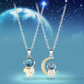 Couple Necklaces Delicate Moon Star Universe Space Charm Necklaces. 