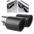 Exhaust Tail Pipes Universal Dual Pipe Tip Car Throat Y‑Shape Stainless Steel Glossy Carbon Fiber. 