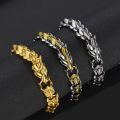Retro Exaggerated Dragon Head Dragon Scale Titanium Steel Bracelet/ Punk Fashion Style Dragon Keel Men's Bracelet Jewelry. 