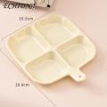 Divided Plate for Healthy Eating Easy-to-clean Divided Plate with Four Compartments Reusable Food Plate for Home Kitchen Sauce Dish Included Ideal for Southeast Asian Buyers Food Tray. 