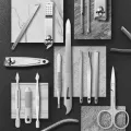 Manicure Set Stainless Steel Nail Cutter Fingernail Clippers Trimmer Eyebrow Scissor Ear Spoon Facial Care Manicure Manicure Beauty 19 PC Tool Kit. 