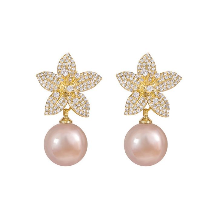 Pearl%20Gold%20Earings%20Jewelry%20Female%20Exquisite%20Crystal%20Flower%20Leaves%20Earrings%20-%20Image%207