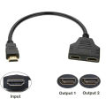 HDMI Splitter Adapter Cable , Dual HDMI Port Y Splitter 1 In 2 Out / HDMI Male To HDMI Female 1 To 2 Way for HDMI HD, LED, LCD, TV,PS3. 