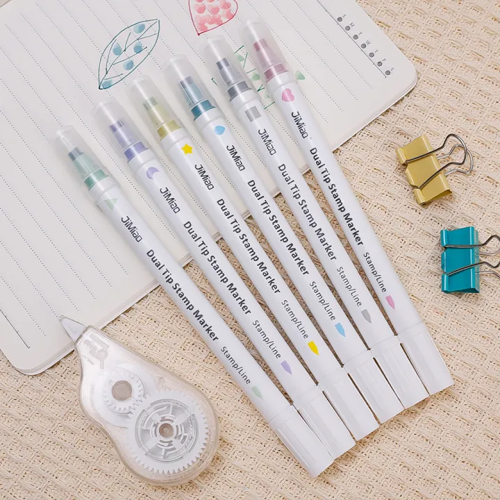6%20Colors%20Stamp%20Art%20Marker%20Double%20Headed%20Highlighter%20Pen%20Star/Heart/Moon/Drop/Square%20for%20Scrapbook%20Student%20Stationery%20-%20Image%207