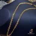 Gold plated Rich Look New Half Machine Cut 05MM Link Chain 18 Inch. 