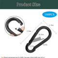100Pcs Spring Snap Hooks, M6 2.36 Inch Blcak Small Carabiner Clip. 