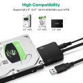 SATA to USB 3.0 Adapter Cable for 3.5/2.5 Inch SSD HDD SATA III Hard Drive Disk Converter Support UASP with 12V Power Adapter. 