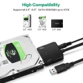 SATA to USB 3.0 Adapter Cable for 3.5/2.5 Inch SSD HDD SATA III Hard Drive Disk Converter Support UASP with 12V Power Adapter. 