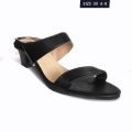 Ladies NEW Design Heeled Black Slide Sandals Fashionable OFFICE Casual Girls Slippers. 