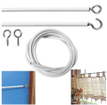 5M Curtain Wire Set Windows Wall Fanging Line Window Cord Wire PVC-coated White Curtain Household Accessories 1Set. 