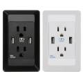 Dual USB Port Outlet Power Charger Socket Wall-Mounted Power Adapter. 