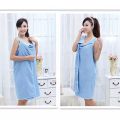 Womens Bath Towel - Blue Wearable Absorbent Microfiber Bath Towel Fast Dry Magic Women Beach Spa Bathrobes Bath Skirt Lady Wearable Drying Girl Dress. 