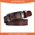 MATEYOYO Fashion Women Belts Retro Belt Elegant Slim Belt Cow Leather Belt Adjustable Girls Ladies Long Straps Waistbands Dress Coat Alloy Buckle Letter Buckle Leisure Belt. 
