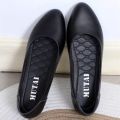 Yunying Baili Work Shoes Women's Black Career Interview Work Shoes Formal Wear Flat Heel Commuter Non-Slip Leather Shoes Women's Shoes. 