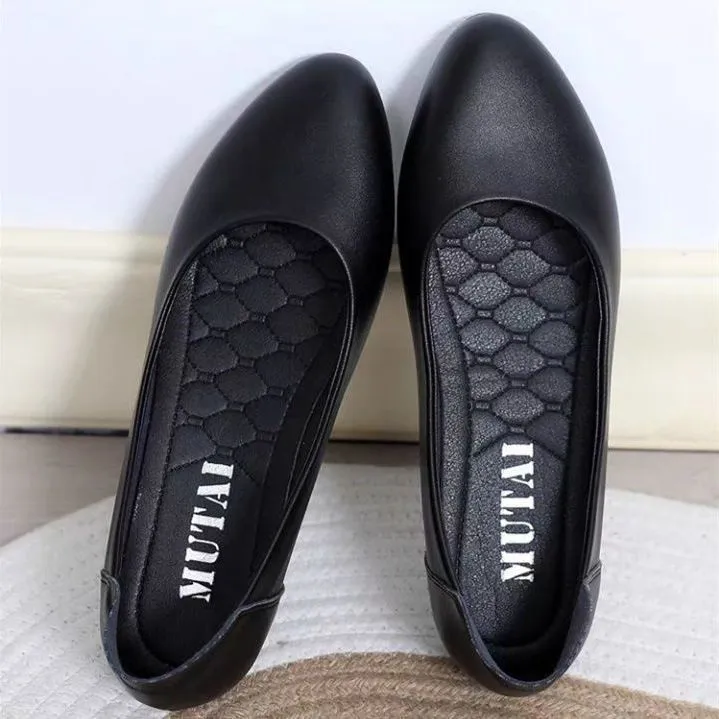 Yunying%20Baili%20Work%20Shoes%20Women's%20Black%20Career%20Interview%20Work%20Shoes%20Formal%20Wear%20Flat%20Heel%20Commuter%20Non-Slip%20Leather%20Shoes%20Women's%20Shoes%20-%20Image%203