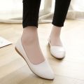 White nurses' shoes2023Wedge Tendon Bottom Female Nurse Shoes for Work Beautician Leather Shoes Soft Bottom Mom Shoes. 