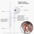 5G Wired Earphones 3.5mm Jack In Ear Earbuds Stereo Bass Sound Earphone White Color Headset With Microphone handfree. 