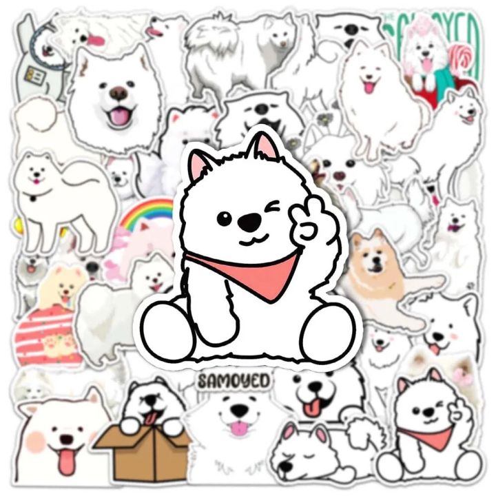 50 Stück Samoyed Aufkleber Pack – Wasserdichte Vinyl-Sticker Für Laptop, Auto, Fahrrad & Mehr