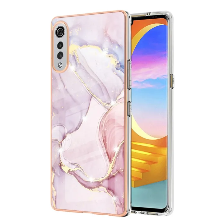 Casing for LG Velvet 5G Ultra-Thin Marble Pattern Hybrid Hard Back Soft TPU Bumper Protective Case Cover