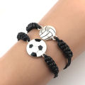 Hand Made Wax Thread Braided Hand Rope Football Basketball Rugby Volleyball Baseball Soccer Adjustable Couple Bracelet. 