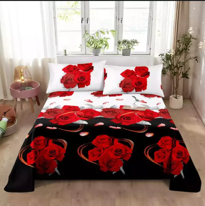 Pure twill cotton queen size bedsheet 3D