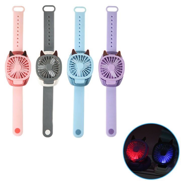 Portable%20Fan%20Mini%20Fan%20Portable%20Watch%20Fan%20with%20Comfortable%20Wrist%20Strap%20Colorful%20LED%20Light%20Three-speed%20USB%20Charging%20-%20Image%205