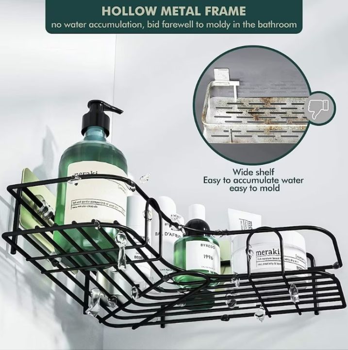 Wall Mounted Bathroom Corner/ Shelf/ Rack/ Storage Organizer - Bathroom Accessories (Material - Metal Finish)