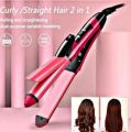 Hair Beauty Set Curler and Hair Straightener Hair Straightener (Pink) 2 in 1 Hair Style- Hair Curler & Straightener Hair Styler. 