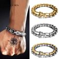 Retro Exaggerated Dragon Head Dragon Scale Titanium Steel Bracelet/ Punk Fashion Style Dragon Keel Men's Bracelet Jewelry. 