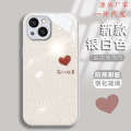 Full of Joy Compatible with Apple 15 Phone Case Metallic Paint Glass iPhone 14 Pro Max Couple Heart Oil Painting. 