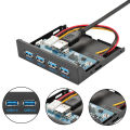 【The Timber Loft】PCI-E to 4 Ports USB 3.0 PC Front Panel USB Expansion Card PCIE USB Adapter 3.5" USB3.0 Front Panel Bracket PCI Express Durable. 
