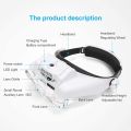 Z30 Headband Magnifier Illuminated Rechargeable Repair Solder Magnify Glasses Interchangeable Lens Third Hand Loupe For Solder. 