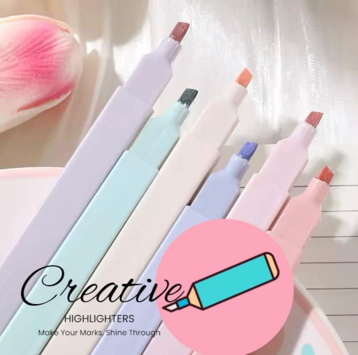 Pastel Colour Highlighter Pen Set