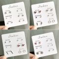 Simple Design One Week Earring Sets Ear Studs for Women Girls. 