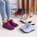 Short Fashion Non-Slip Rain Boots Rain Boots Women's Boots Kitchen Rain Boots Women's Waterproof Shoes Warm Cotton Winter Water Shoes. 
