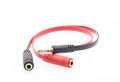 3.5mm Jack Headphone Mic Audio Y Splitter Cable 1 Male to 2 Female with Separate Headset/Microphone Adapter. 