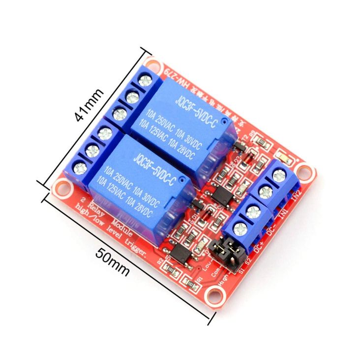 6Pcs%205V%202%20Channel%20Relay%20Module%20High%20and%20Low%20Level%20Trigger%20Relay%20Control%20with%20Optocoupler%20Two%20Way%20Relays%20-%20Image%203