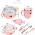 Stainless Steel Children Children's Bowl Training Chopsticks Drop-Resistant Spoon Fork Insulated Bowl Water Bowl Infants Tableware Set Eating. 