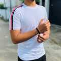 White Short Sleeve Men's T Shirt New Style Material 160GSM. 