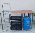 Gas Cooker/Stove Table Stand Kitchen Organiser Rack with Plate Rack. 