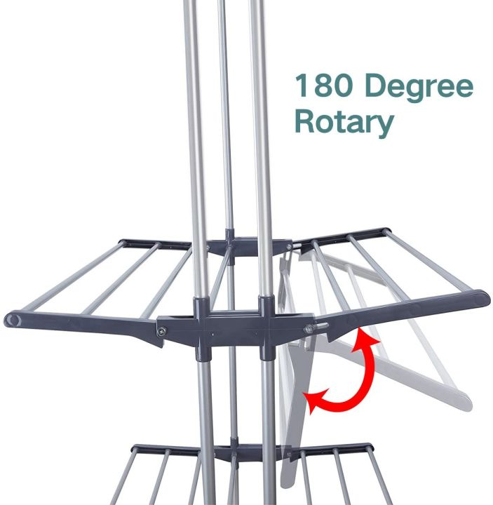Clothes%20Drying%20Rack,3%20Tier%20Rolling%20Dryer%20Clothes%20Hanger,Collapsible%20Garment%20Laundry%20Rack%20with%20Foldable%20Wings%20and%20Casters%20Indoor/Outdoor,Large%20Standing%20Rack%20Stainless%20Steel%20Hanging%20Rods%20-%20Image%206