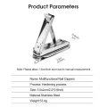 HEGRUS Nail Clippers Keychain Nail Clipper Stainless Steel Nail Clipper Foldable Nail Cu-tter 4 In 1 Multifunctional Nail Care Tools EDC Utility Tool with Nail Clipper Pocket Kni-fe Scissors Tweezers. 