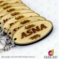 Customized Name Key Tags 10 pc , Engraving Letter Oval shape Key tag, Personalized Wooden Key Tags, Key Chain, Key Ring. 