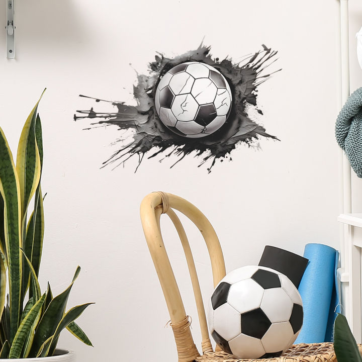 Creative Football Wall Sticker For Children's Room Decor Waterproof Soccer Decal For Kids Bedroom Wall Stickers Bedroom Living Room Wall Decals Football Stickers For Men Women Kinds Boys and Gents