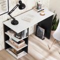 VTEC FURNITURE Modern Computer Table | Study Table with 3 Tier Bottom Storage & Open Bookshelf Lower Storage. 