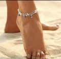 Bohemian Multi Layered Beads Ankle Bracelet -Women Leg Chain Blue Evil Eye Pendant Anklet -Summer Beach Foot Sandals Jewelry. 