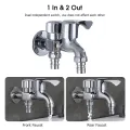 EsoGoal Faucet Washing Machine Faucet Dual Port Alloy Faucet Multi-function Faucet Double Spout Water Mixed Tap Two Way Water Washer Tap Double G1/2 Port Interface Bathroom Water Tap. 