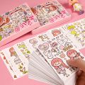 50 Sheets Japanese Paper Sticky Notebook Sticker Set Cartoon Anime Cute Girl Heart Student Label Diary diy Decoration Material Small Pattern Bedroom Dormitory Desk Wall. 