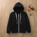 New Spring Autumn Zip Solid Jackets for Boys Children's Hooded Coat Kids Clothes Cardigan Girls Stripe Long Sleeve Hoodie Tops. 